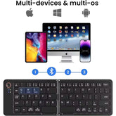 B023 11 INCH FOLDABLE & RECHARGEABLE BLUETOOTH KEYBOARD BLACK